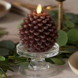 flameless pinecone candle